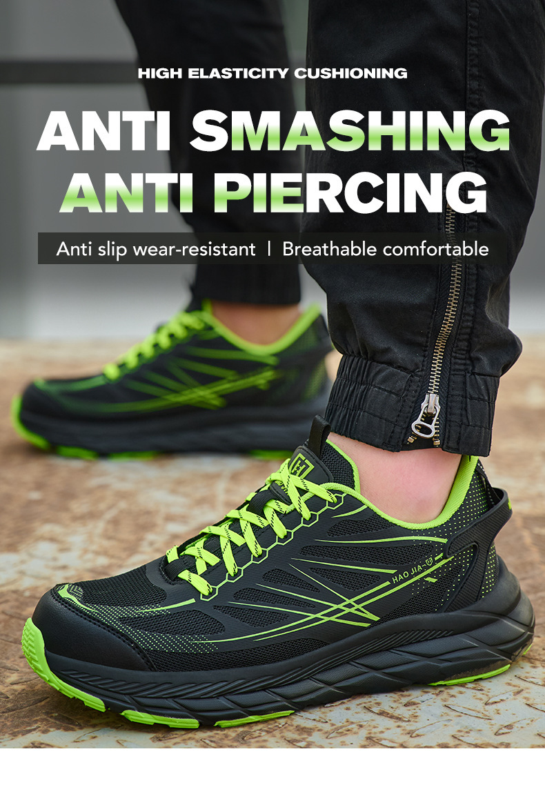 Men Special Work Shoes Haojia New Lightweight Breathable Wear-Resistant Steel Toe Safety For Men Anti-Smash Anti-Puncture Protective Work Shoes_vogvips.com
