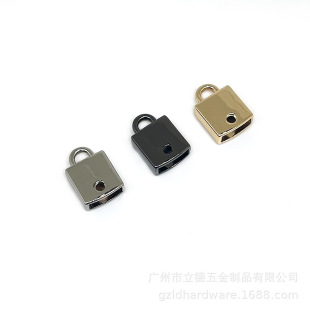Clothing luggage hardware accessories zinc alloy pull card small hanging clock square arm rope buckle metal tassel buckle