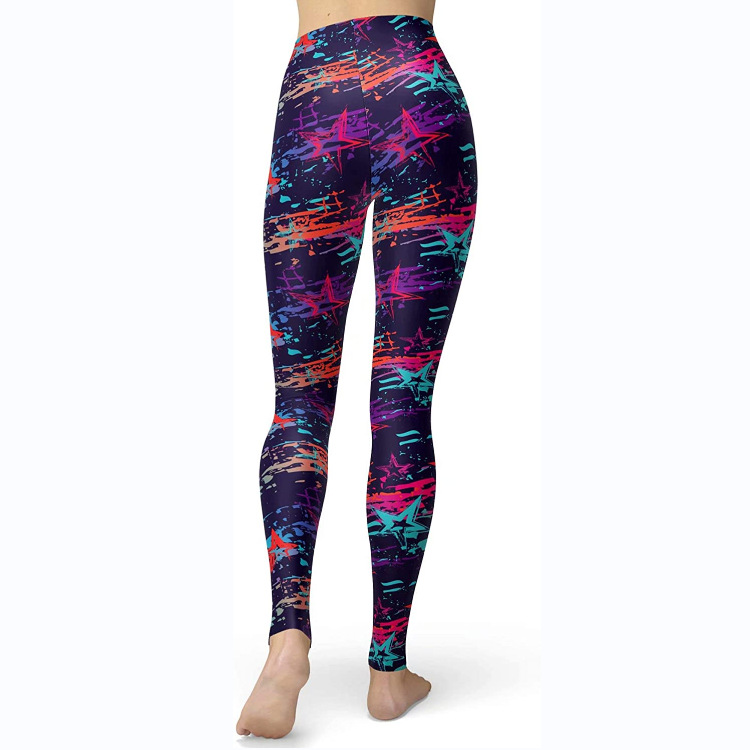 Abbigliamento da donna multicolore stampato slim fit fianchi sollevamento snellente grandi dimensioni corsa yoga fitness leggings_voghion.com