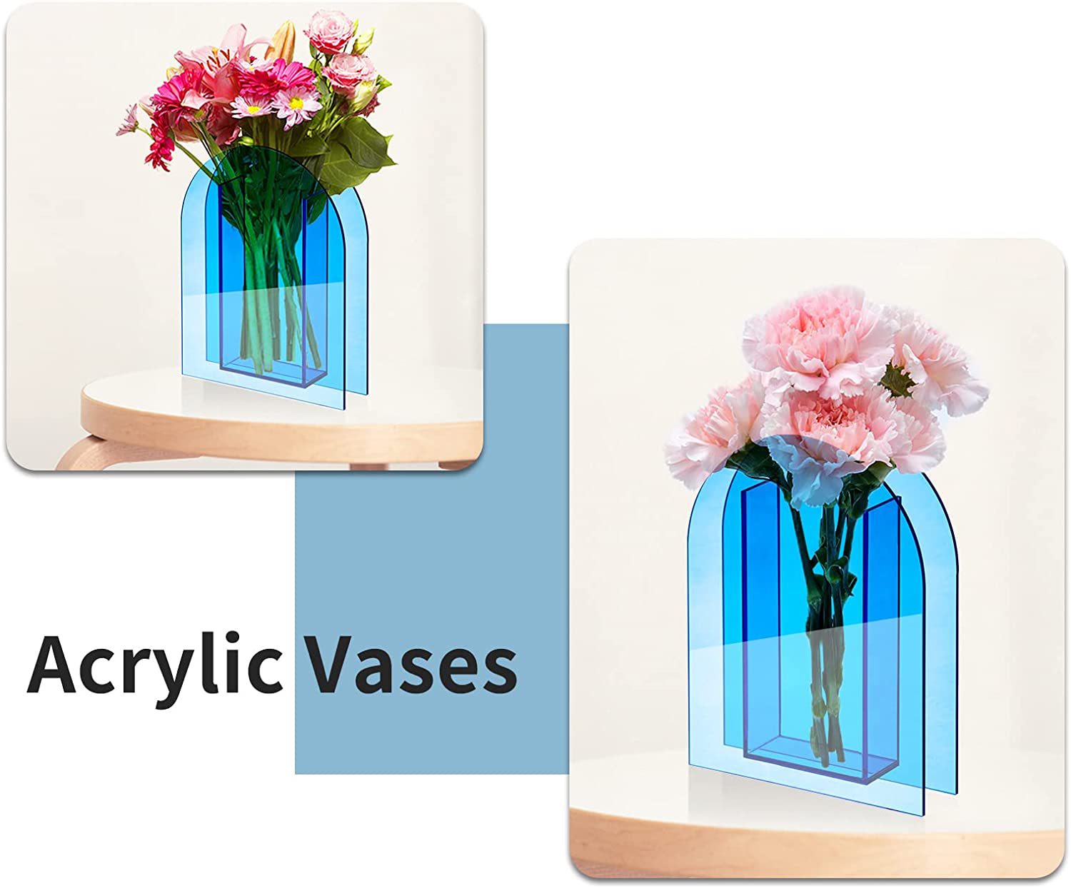 跨境亚克力花瓶现代时髦的装饰独特的透明笔筒适用客厅桌子办公室