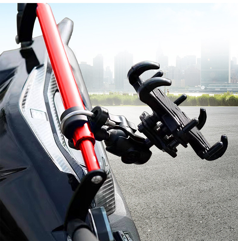 Electric Vehicle Phone Holder, Motorcycle and Bicycle Shockproof Navigation Bracket, Electric Scooter Delivery Rider Vehicle Mount