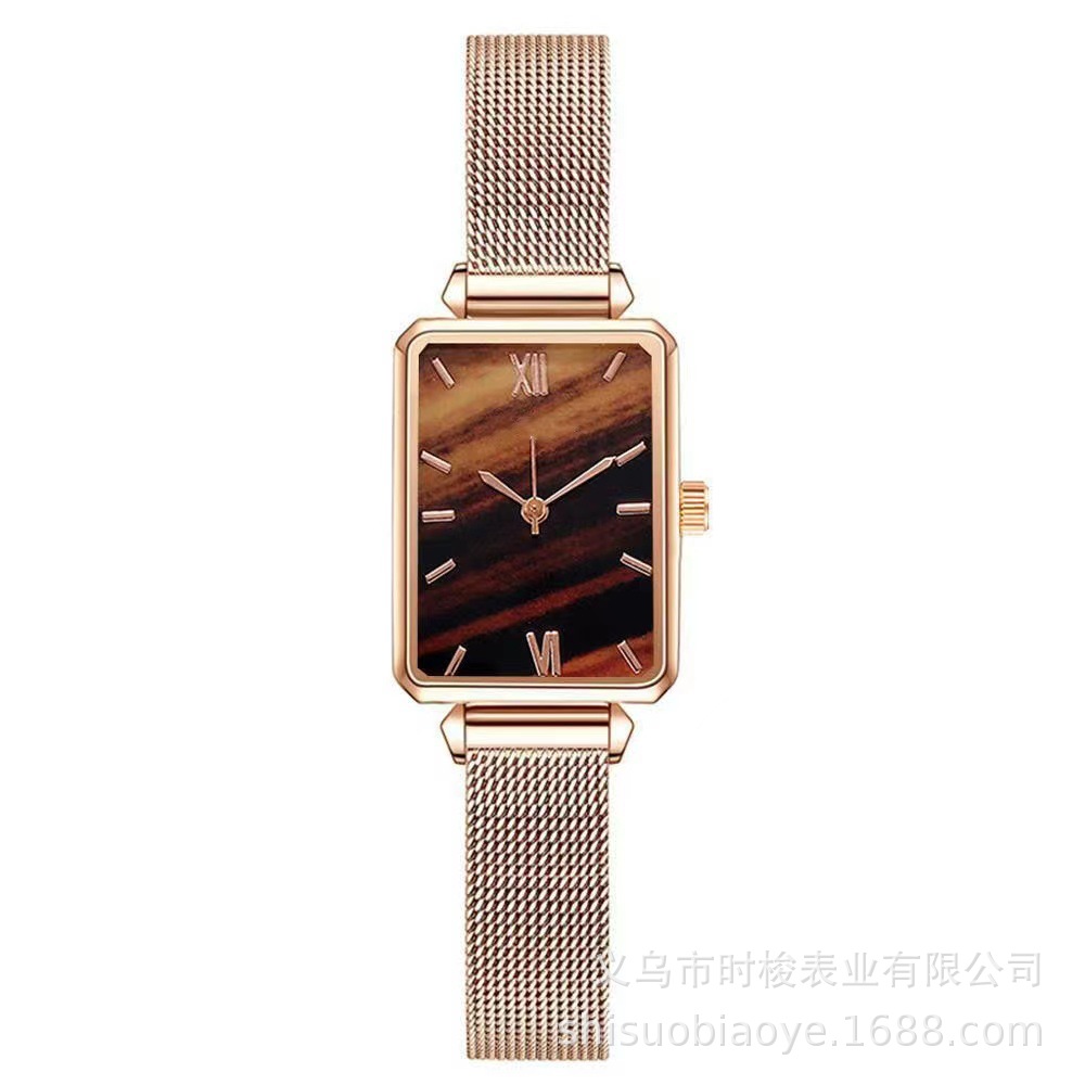 Moda nuevo reloj de mujer Correa de Milán correa de malla pequeño reloj verde reloj de cuarzo cuadrado de mujer de moda coreana