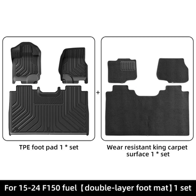 Suitable for 15-26 Models of Ford Modelə uyğun ayaqaltı - 15-24-ford-f150-double-layer-fuelwear-resistant-king-floor-mats-north-america-w240000756