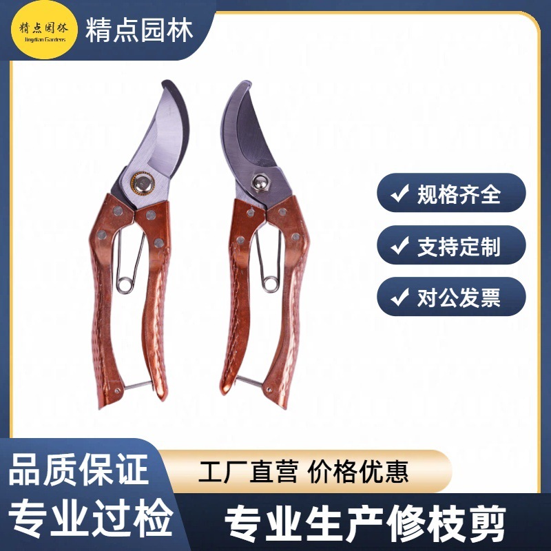 精点现货供应铜把园林剪刀果枝剪树枝花枝园艺工具 剪枝剪 修枝剪