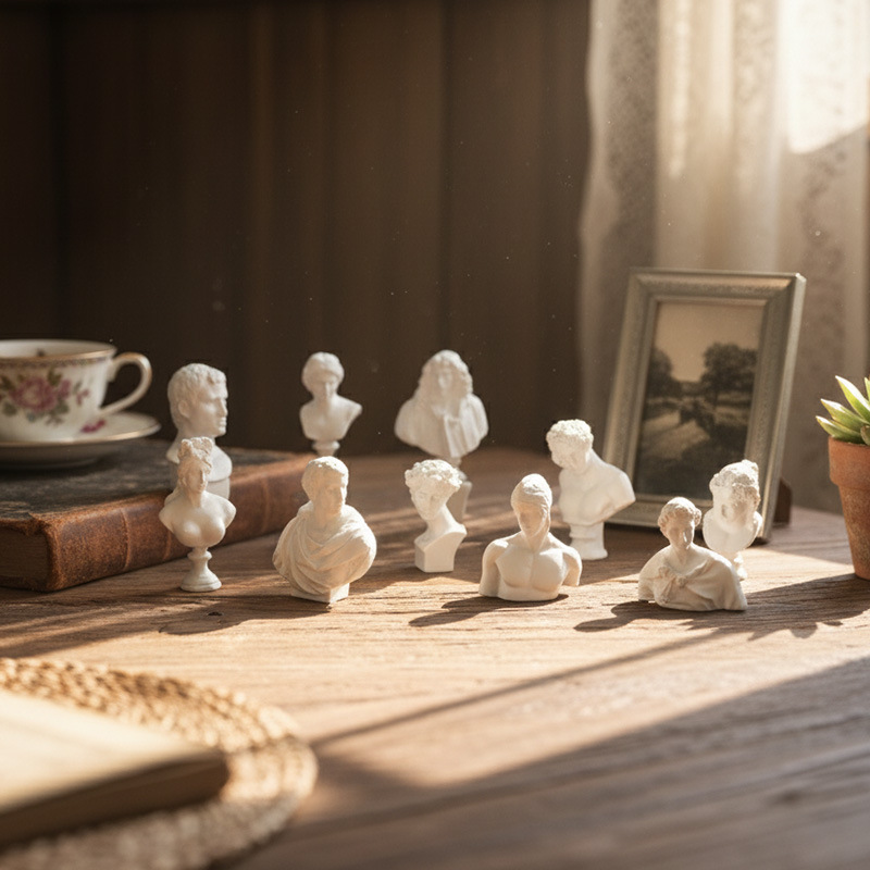 Gift Promotion mini plaster statue full set three-dimensional classic design resin crafts ornaments