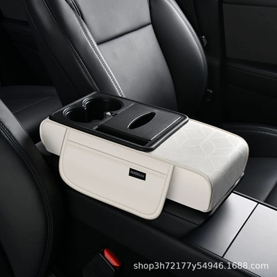 pad, car interior accessories, available – Armrest box pad - large-size-ivory-white