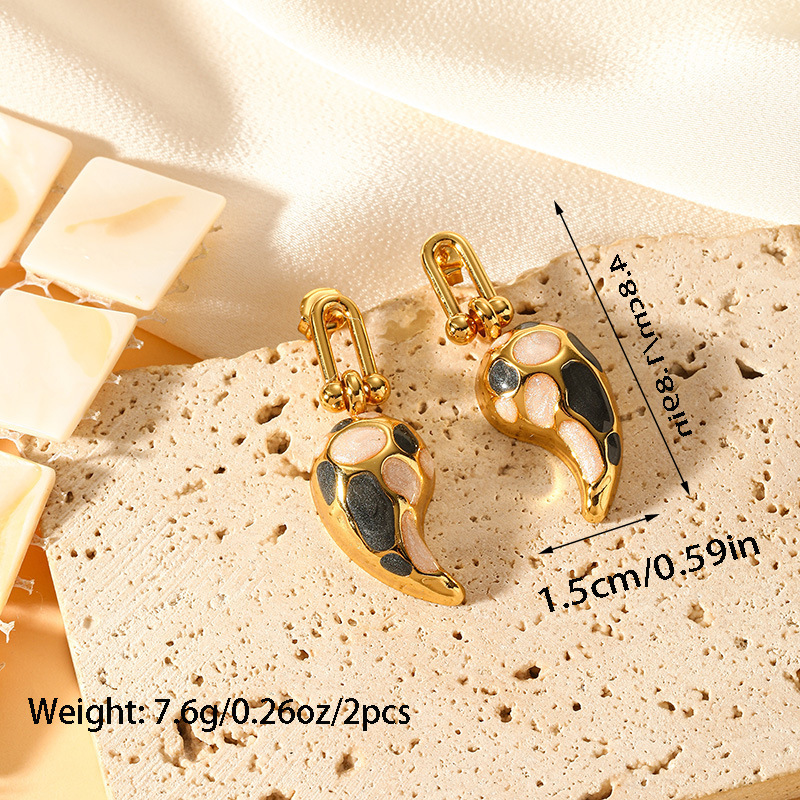 10g Weight Titanium Steel Ear Needle Material Ear Studs Classification 1 Pair Quantity Daily, Street Occasion Titanium Steel Material Geometric Pattern All Seasons Season Women's Gender Plating Design Retro, Commute Style 1 Pair Retro Commute Geometric Plating Titanium Steel Ear Studs 22