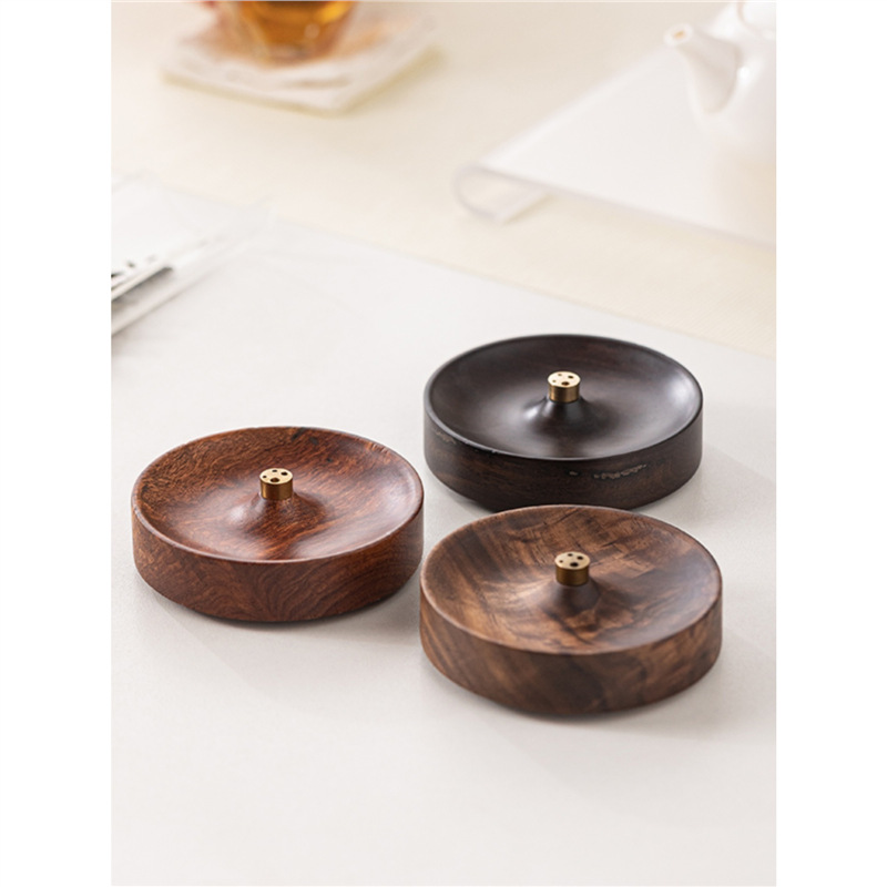 Creative Multifunctional Sandalwood Rotating Incense Holder Cover Set Sandalwood Incense Holder Pot Cover Holder Kung Fu Tea Set Tea Ceremony Tea Accessories