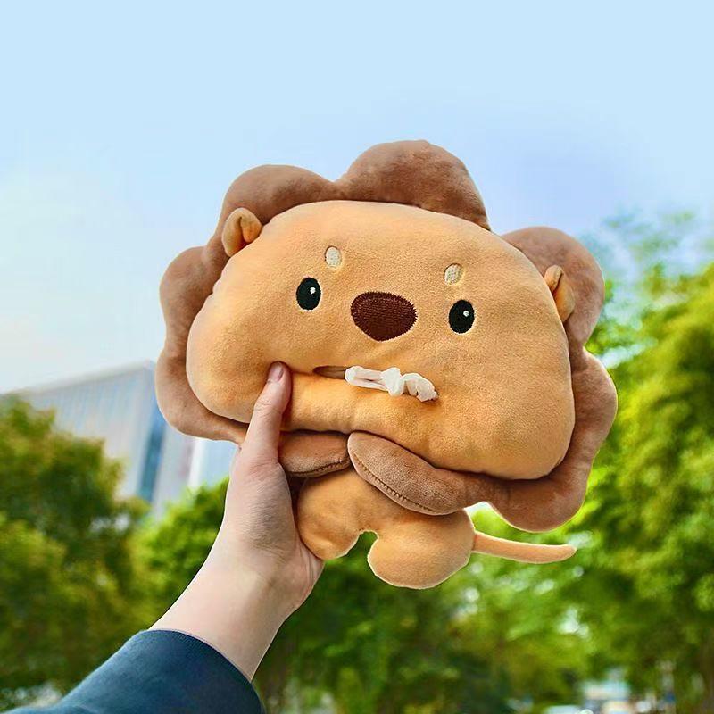 Cute little animal car-mounted tissue box, creative car interior decoration, armrest box tissue box decoration for women