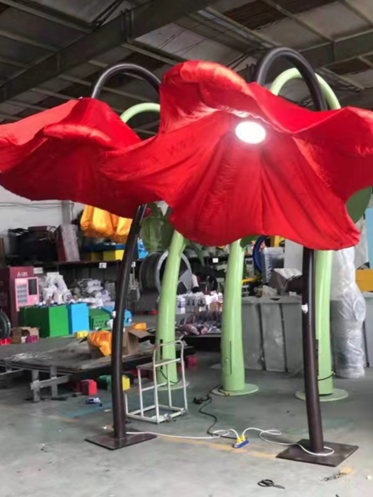 网红人体感应花自动开合气模灯光花充气防真花美陈道具支持