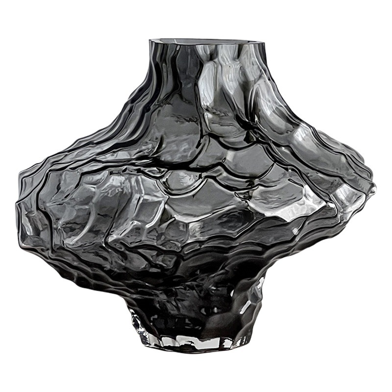 Jarrón de cristal de valle escandinavo estilo ins asimétrico elegante decoración creativa para el hogar artesanías adornos para arreglos florales.