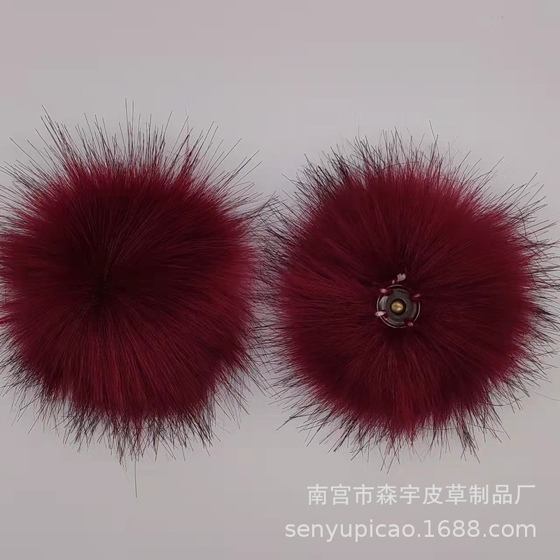 Bola de piel de zorro Bola de piel artificial imitación zorro mapache Bola de piel ropa zapatos y sombreros Accesorios de bola de piel fábrica al por mayor