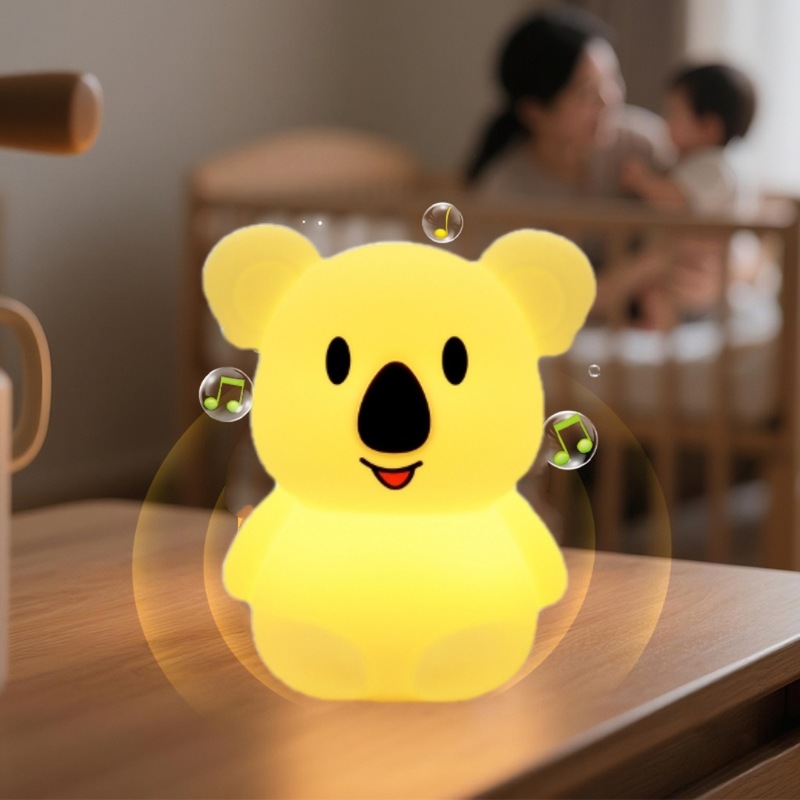 中号コアラは変色シリコンランプUSB充電雰囲気ランプ寝室ベッド睡眠小夜灯をたたいた|undefined