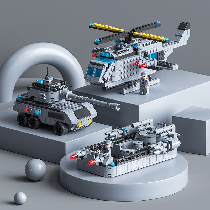 Los niños de partículas pequeñas bloques de construcción compatibles con Leboy montado portaaviones juguete destructor militar de alto modelo de portaaviones