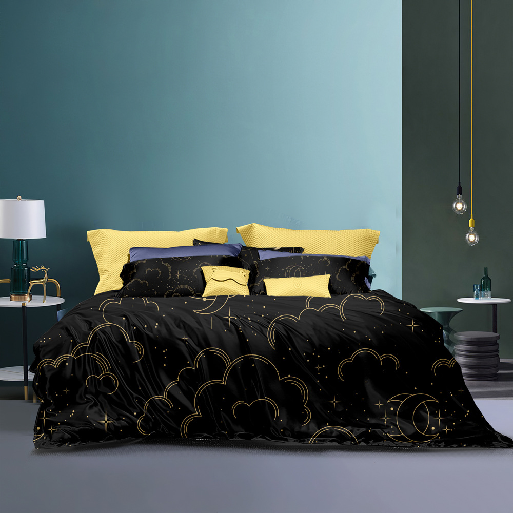 Set pattern constellation starry sky 90g matte duvet cover pillowcase_voghion.com