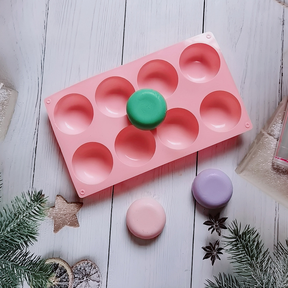 Silicone 8 con fondo plano semicircular 129 pastel chocolate molde de silicona postre pastel decoración cocina molde de horneado