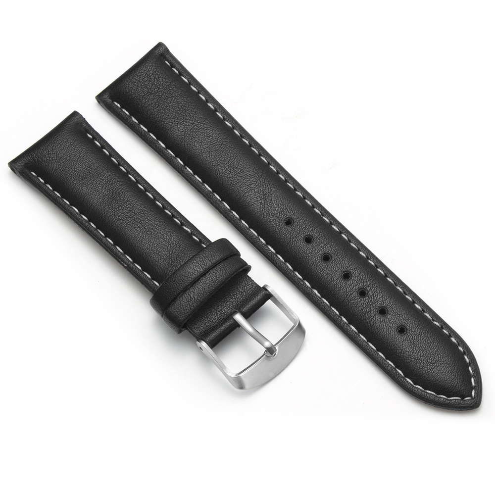 P21 20/22mm棕色PU皮表带厂家批发现货皮带男手表配件watch band