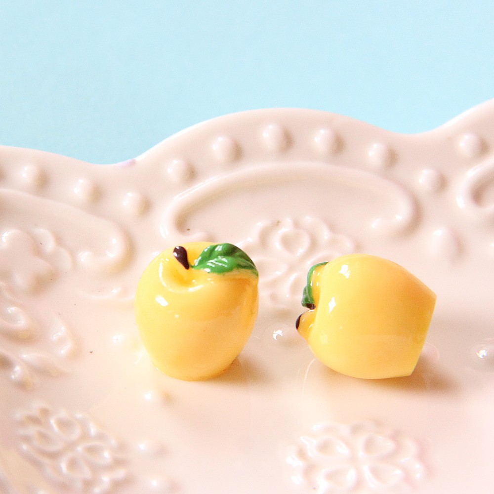 Simulación de manzana Navidad paz fruta resina tridimensional fruta decoración DIY llavero aparcamiento signo noche Luz Decoración