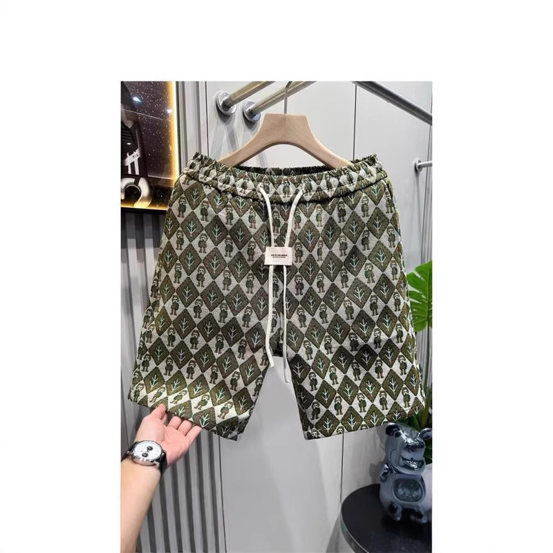 Breathable Men's Casual Shorts With Adjustable Drawstring & Trendy Print - Loose Fit Quick-Dry Sport Shorts For Summer_viptrois.com