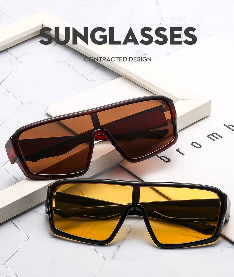 Lunettes de soleil homme à monture carrée, contour d'oreille, verres à protection UV, style rétro, monture noire en métal, unisexe_voghion.com