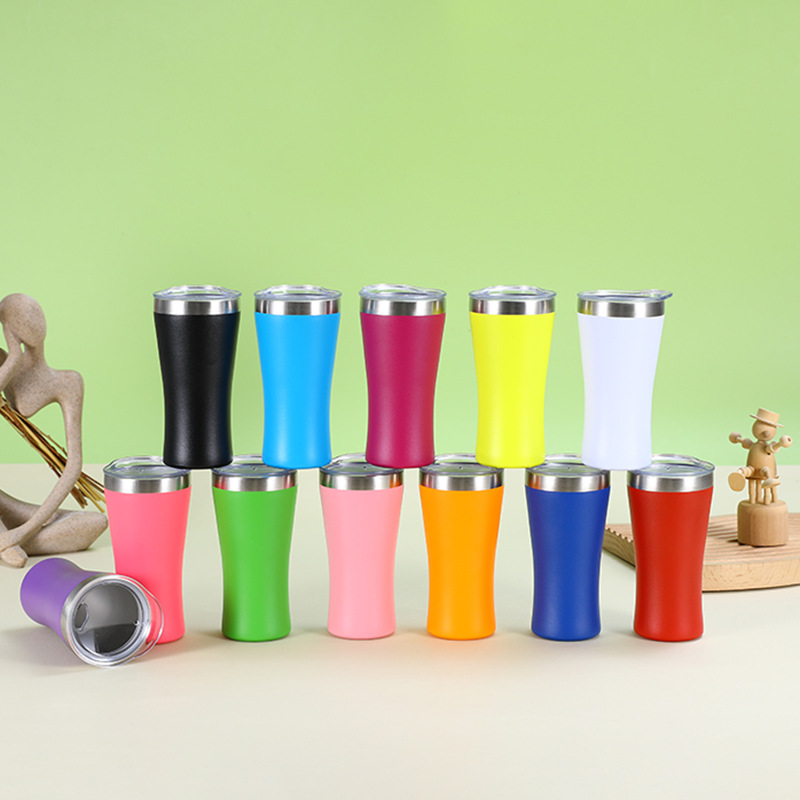 304不锈钢腰型保温杯子跨境美式6oz迷你汽车杯带盖美式冰霸杯双层