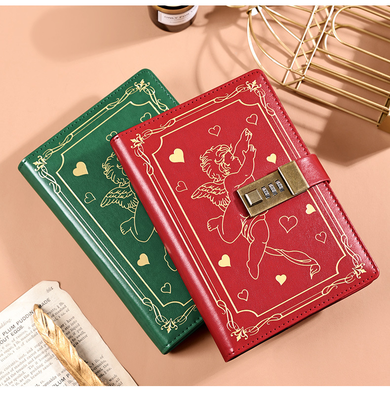 1 Piece Little Angel Learning School Pu Leather Wood-free Paper Cute Retro Notebook display picture 1