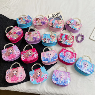 2024 New Children's Shoulder Bag Princess Aisha Cartoon Yugui Dog Korean Niche Pearl Portable Crossbody Bag