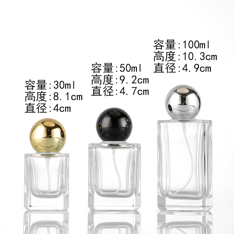 现货批发透明高级感15卡口30毫升香水瓶空瓶便携化妆品玻璃分装瓶