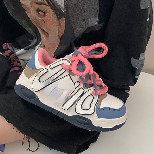 Spring and Autumn White Shoes  New Korean Bread Shoes Shoelaces Thick Threaded Rope Versatile Shoelaces Waist Rope Drawstring