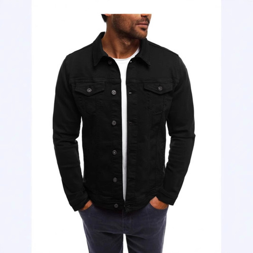 Men's Jacket New Multifunctional Pockets Western Hot Sale Denim Jacket Casual Solid Color Button Workwear Jacket