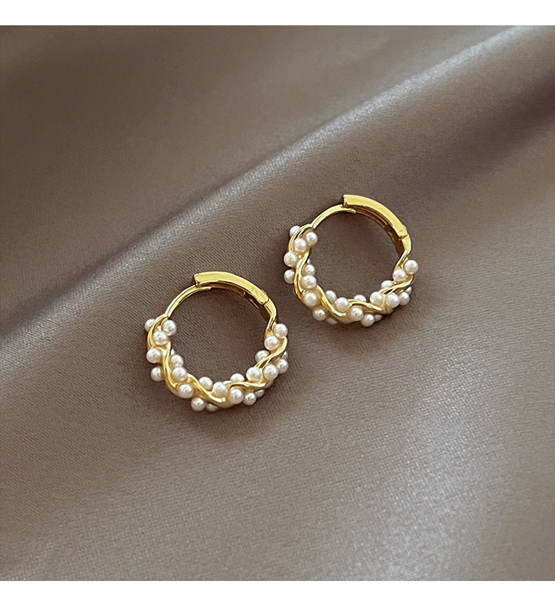 Alloy Material 1 Pair Fashion Geometric Plating Alloy Artificial Pearls Earrings