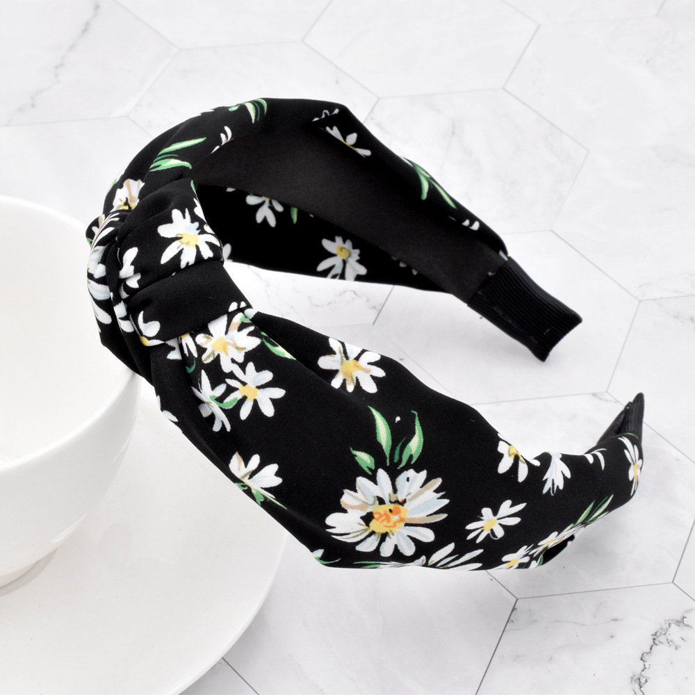 Fashion Wide Side Flower Knotted Headband display picture 6