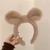Khaki plush bunny ears headband