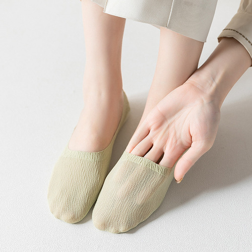 Women's Ship Socks for Spring and Summer, Thin, Anti-Slip, Non-Slip, INSL Fashion Invisible Socks for Girls, Light Mouth, Short Socks for Loafers in Summer