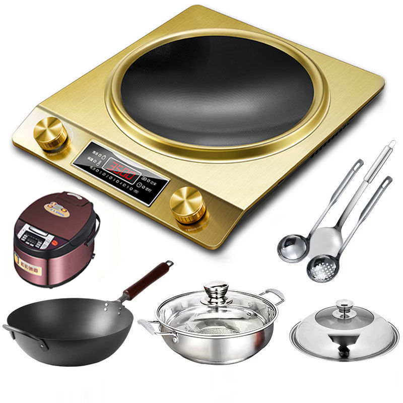 Estufas electromagnéticas para el hogar con un nuevo conjunto completo de cocinas de alta potencia, horno de cerámica eléctrica, horno de batería cóncava, fábrica cóncava