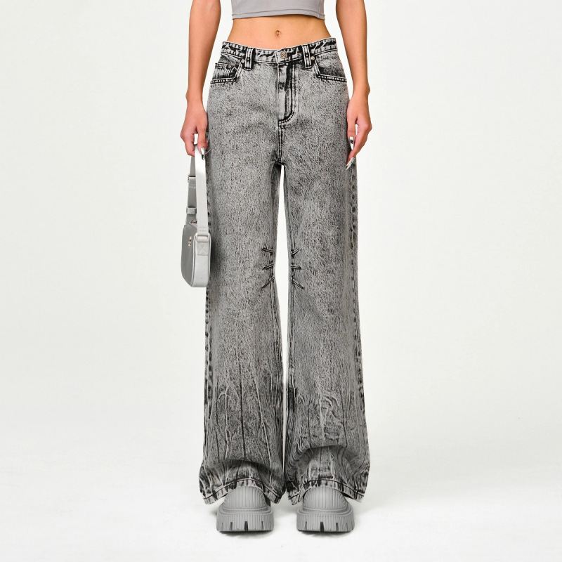 SMFK Cross Classic Wide Leg Jeans Trend Texture Pure Cotton Trousers 25 Spring New SMFK Cross Classic Wide Leg Jeans Trend Texture Pure Cotton Trousers 25 Spring New