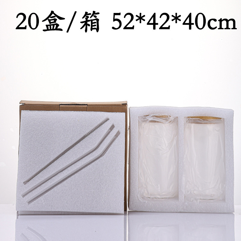 Taza de cola transfronteriza de 16oz taza de vidrio transparente de alta borosilicina taza de agua resistente al calor 500ml taza de paja de jugo de alto valor facial