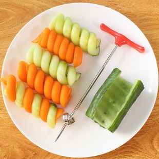 Stainless Steel Magic Screw Curler Creative Modeling Cucumber Knife Mood Vegetable Cool Plate Decorative Fruit and Vegetable Spiral Twist Knife
