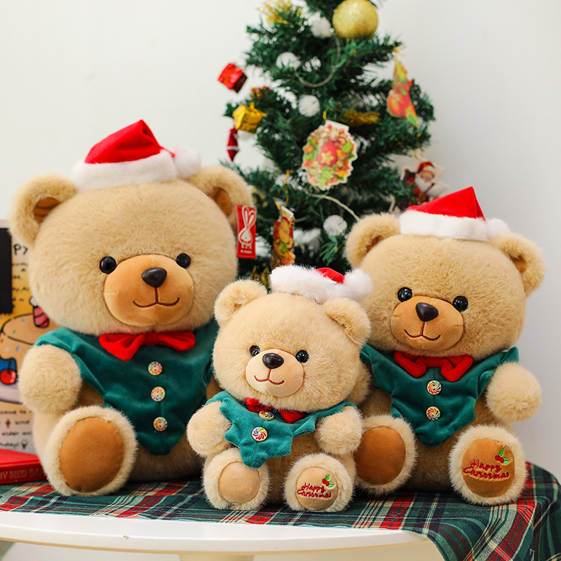 跨境外贸新款学士服小熊毛绒玩具公仔玩偶可爱卡通圣诞小熊公仔