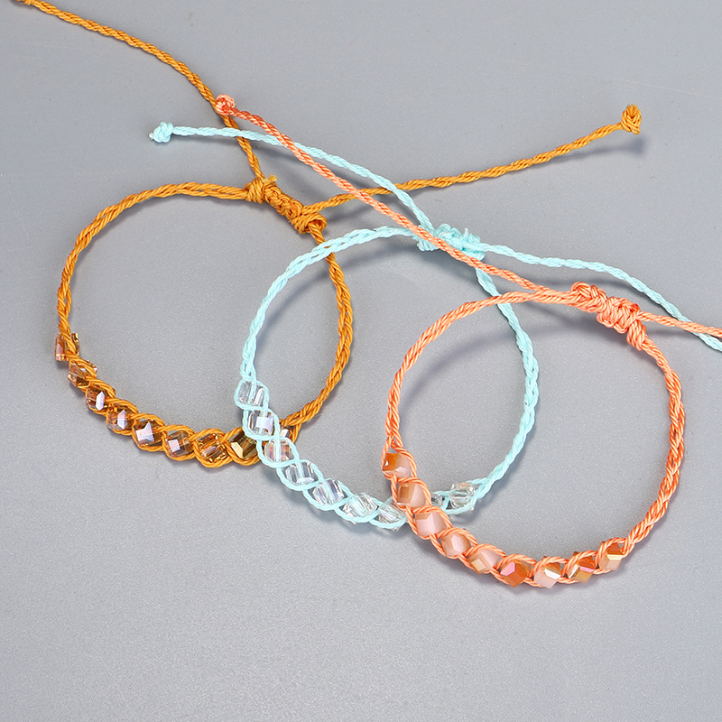 Ethnic Style Geometric rope Knitting Artificial Crystal Womenu0027S Bracelets