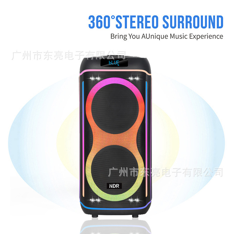 NDR-820 外貿用高出力ワイヤレスBluetoothカードスロット搭載スピーカー 高音質重低音 屋外広場ダンス用スピーカー|undefined