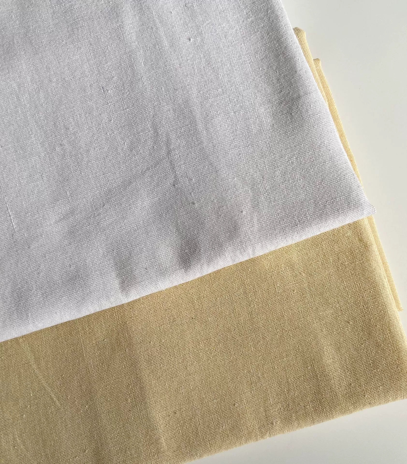 Льняная ткань Xinlei Textile ширина 152 см, белёная/бежевая, для рукоделия и декора
