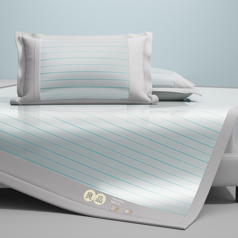 Un juego de sábanas de seda de hielo de clase de tres piezas fresco verano 2025 nueva funda protectora de colchón de verano sábana funda de cama