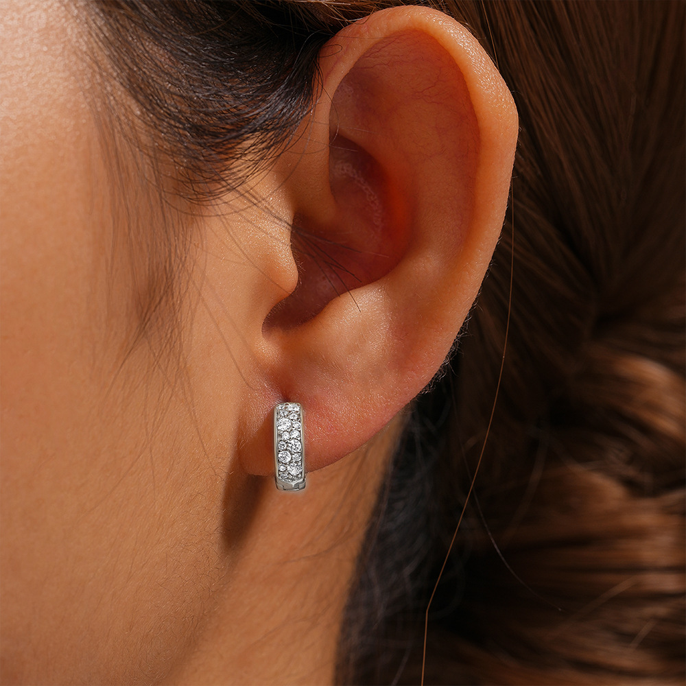 1 Pair Simple Style Geometric Plating Sterling Silver Hoop Earrings display picture 16