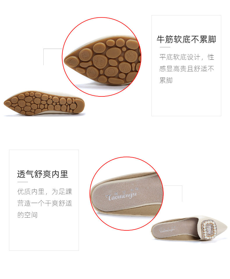 Dép sandal nữ bít mũi đế mềm đính đá — A1-3 Màu mơ, A1-6 màu hồng, Màu trắng A1-3, Màu tím A1-6 chi tiết 9