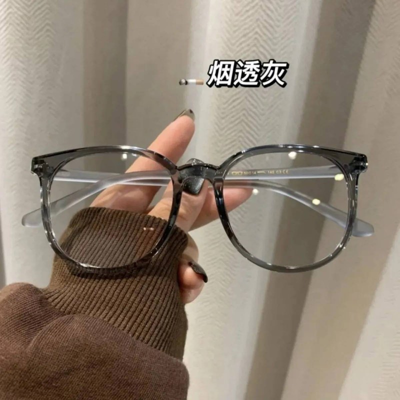 女性用ファッショナブルなトレンディなラージフレームメガネ、高級感のあるメイク不要のメガネ、ブルーライトカット、ブラウン、小顔効果、小目フレーム|undefined