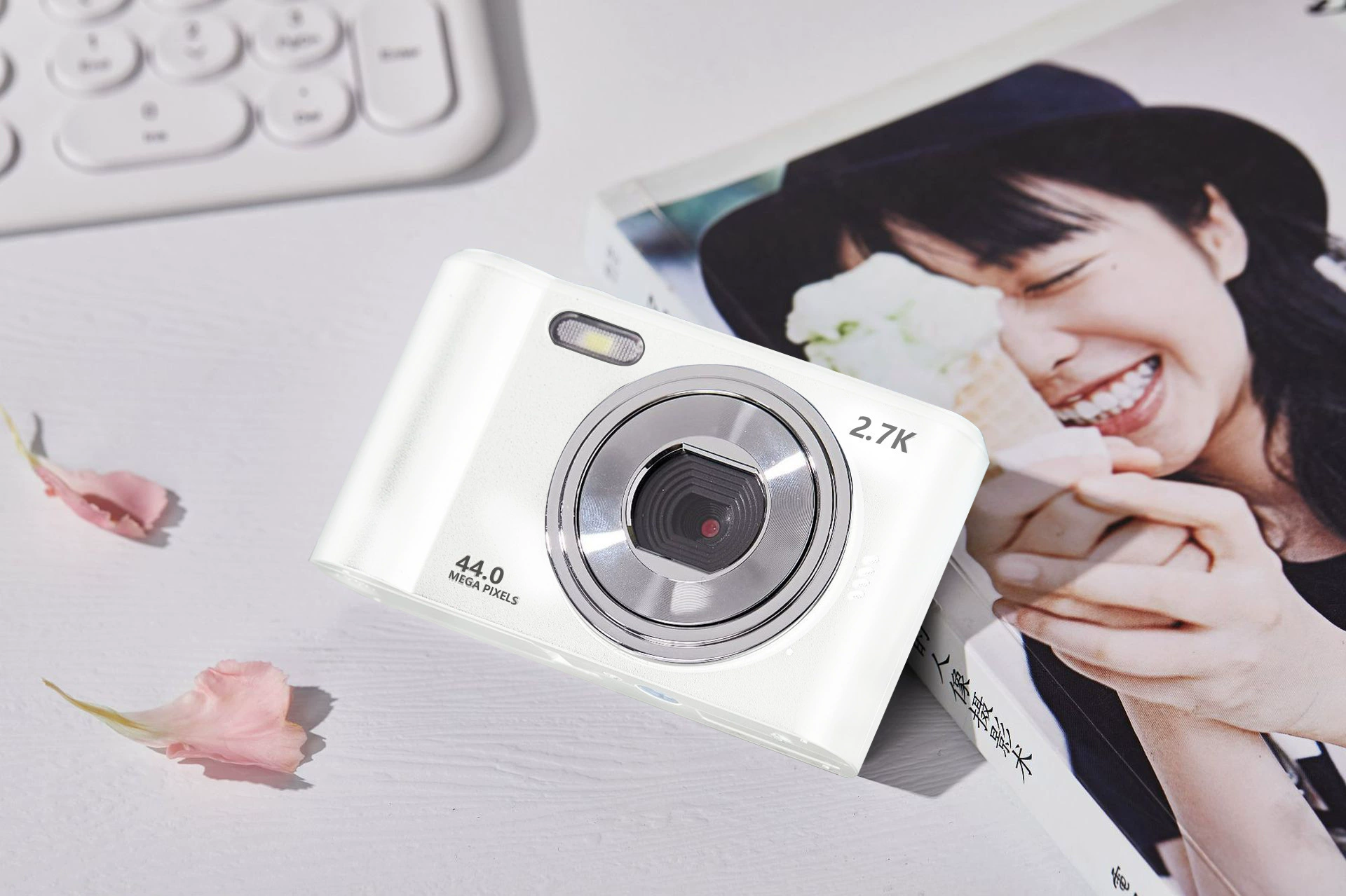 Digital Camera M2, Retro Student Handheld Camera, 44MP, 1080P, 2.4" LCD