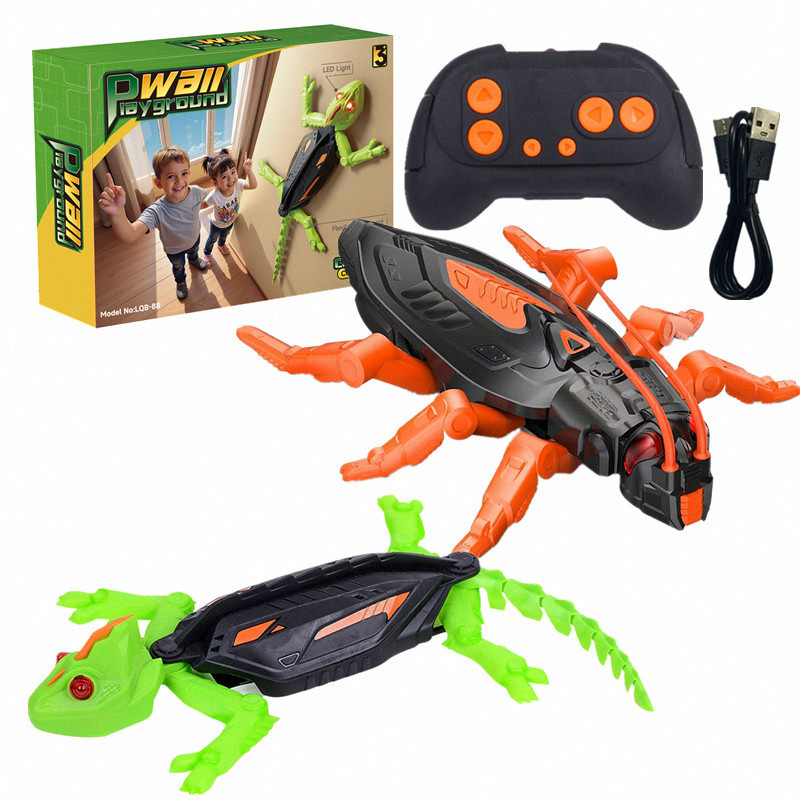 Explosiones transfronterizas de control remoto eléctrico infantil simulación de lagarto trepar pared juguetes reptiles novedad juguetes divertidos