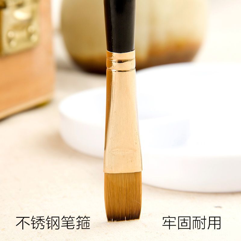 Windsor Newton Black Swan Watercolor Brush Nylon Round Head / Flat Head Black Short Strip Acrylic Brush Watercolor Brush