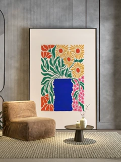简约现代  小众北欧风植物客厅玄关装饰画卧室背景墙壁画竖版挂画
